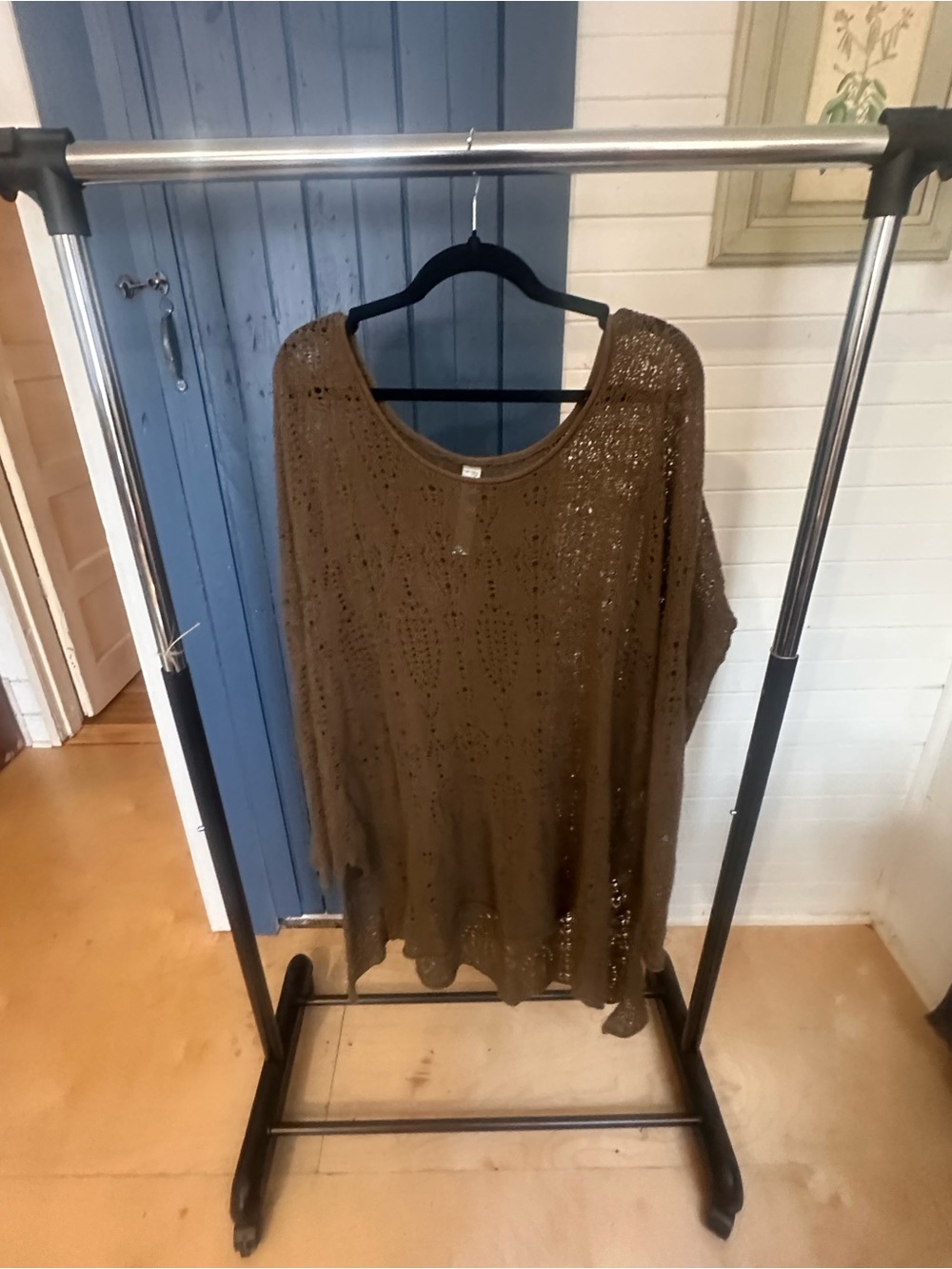 Free People Knit Scoop Neck Women's Tunic Top in Olive Brown - 100% Cotton